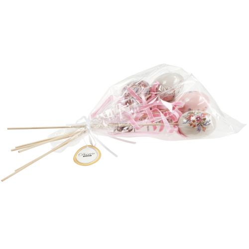 Floristik24 Tappo a fiore Uova di Pasqua su bastoncino con motivi 4×5,5 cm 6 pz