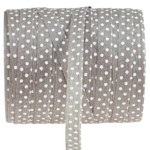 Floristik24 Nastro regalo nastro di cotone punteggiato marrone 10 mm 100 m