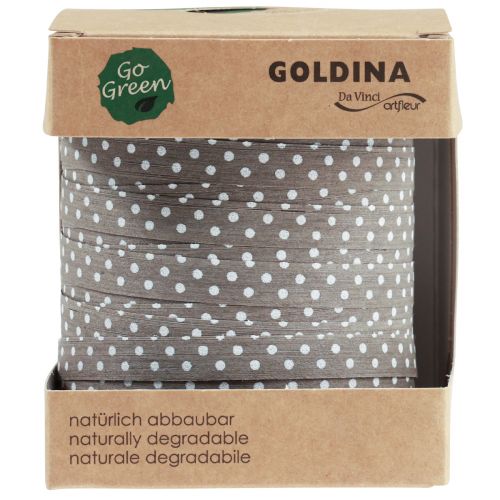 Prodotto Nastro regalo nastro di cotone punteggiato marrone 10 mm 100 m