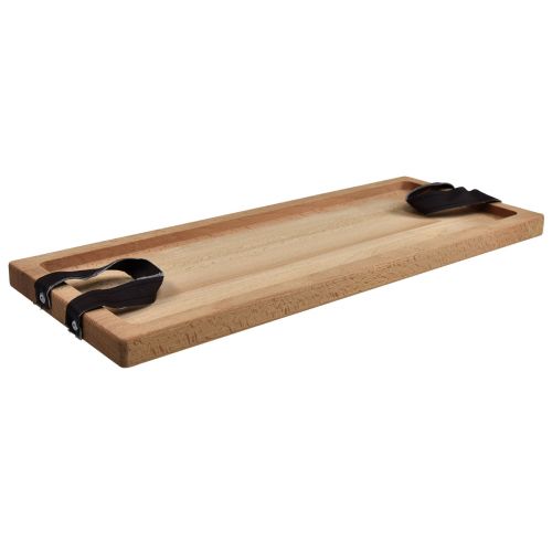 Prodotto Vassoio decorativo, vassoio oblungo in legno con manici in faggio 50×19,5 cm