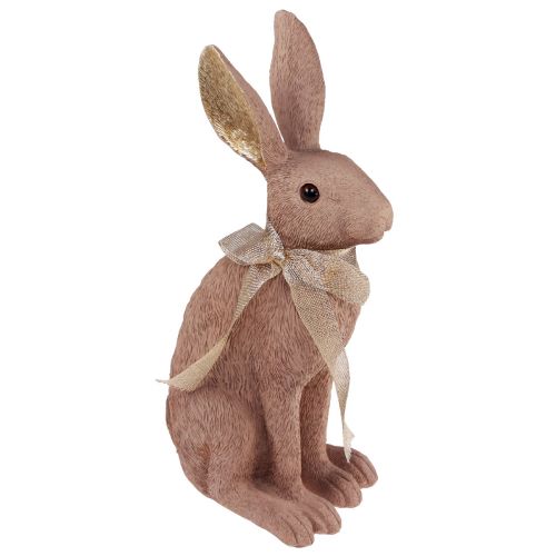 Floristik24 Coniglietto pasquale decorativo coniglietto con fiocco marrone decoro Pasqua 35 cm