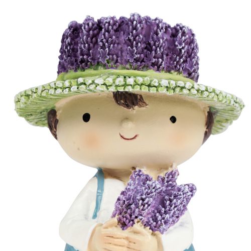 Floristik24 Figure decorative decorazione lavanda ragazza e ragazzo H14,5 cm 2 pezzi