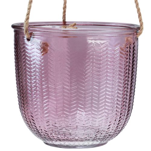 Prodotto Lanterna in vetro con vaso di fiori da appendere verde viola 14 cm 2 pezzi