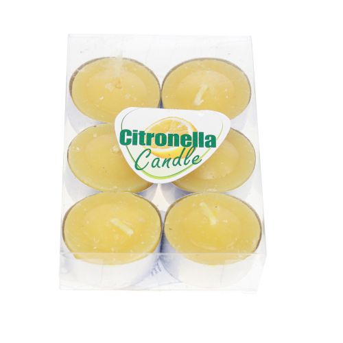 Floristik24 Candela profumata alla citronella, lumini alla citronella Ø3,5cm H1,5cm 6 pezzi