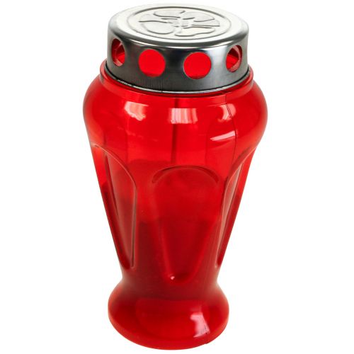 Floristik24 Candele tombali gocce rosse lutto luci Ø9cm H17cm 4 pezzi