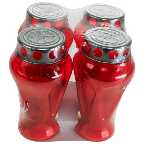 Prodotto Candele tombali gocce rosse luci di lutto Ø9cm H17cm 4 pz
