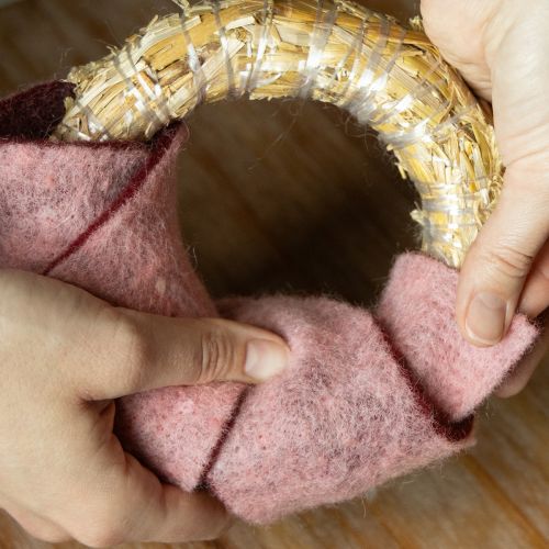 Prodotto Nastro in feltro bicolore, nastro in feltro di lana rosa rosso 7,5 cm 5 m