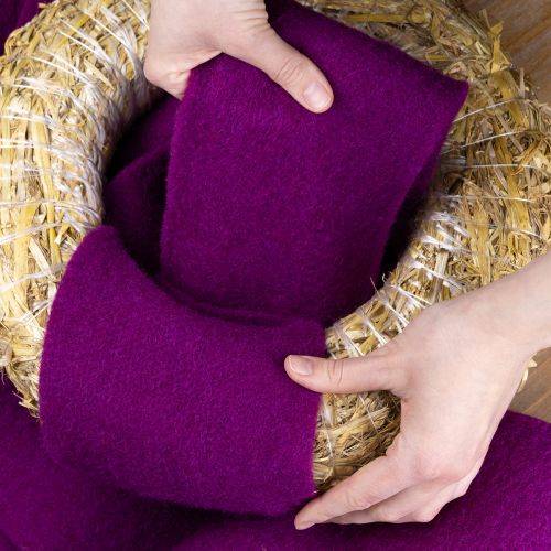 Prodotto Nastro di feltro di lana, fucsia, 15 cm x 5 m, per decorazioni e lavori artigianali