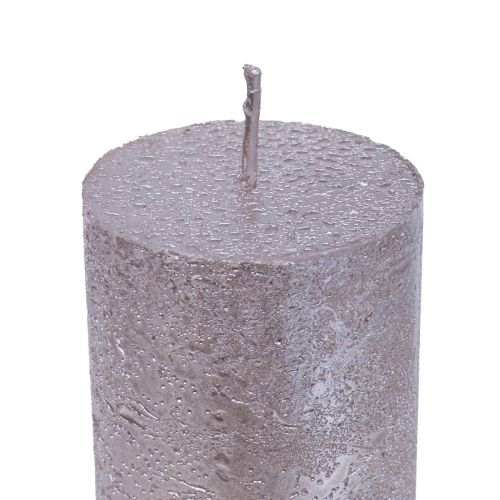 Prodotto Candele coniche grandi motivo platino glitter Ø50×H300mm 4 pz