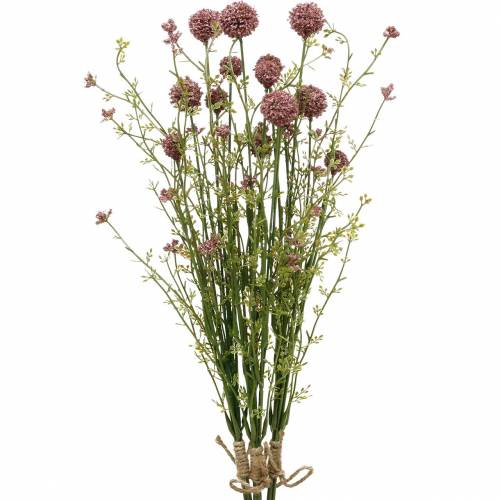 Floristik24 Artificial Craspedia Violet Drumstick Fiori artificiali 3 pezzi