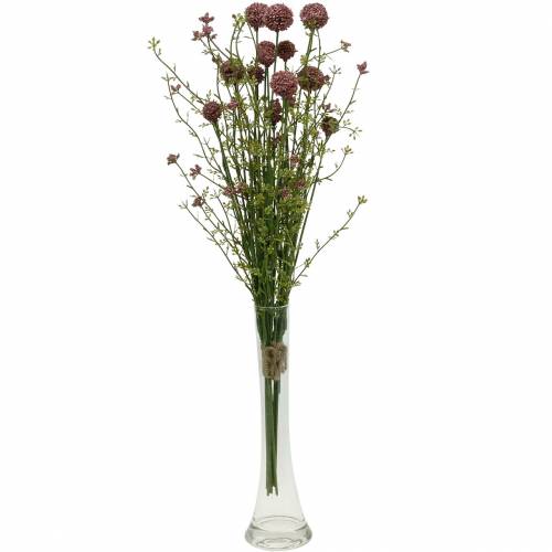 Floristik24 Artificial Craspedia Violet Drumstick Fiori artificiali 3 pezzi