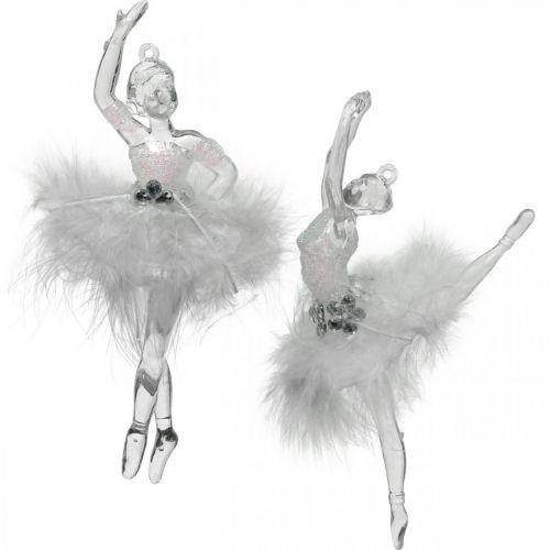 Floristik24 Decorazioni per l&#39;albero, decorazioni per l&#39;avvento, ciondolo ballerina 12,5-14 cm 3 pezzi