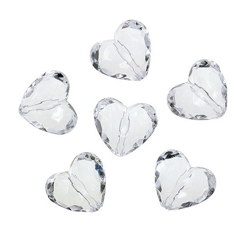 Floristik24 Cuore acrilico 3cm trasparente 44p