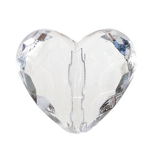 Floristik24 Cuore acrilico 3cm trasparente 44p