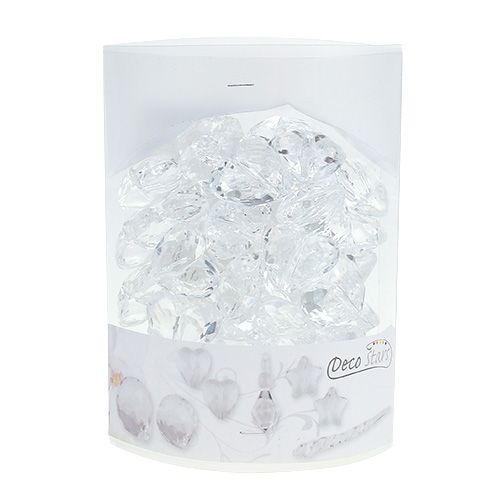 Floristik24 Cuore acrilico 3cm trasparente 44p