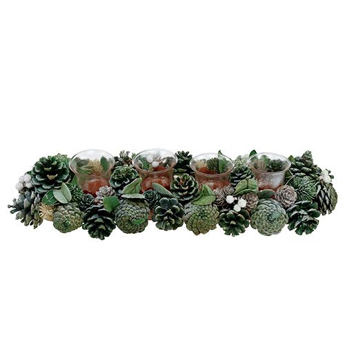 Floristik24 Disposizione dell&#39;Avvento 45 cm verde per 4 lumini
