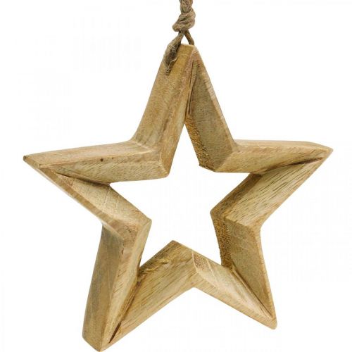 Floristik24 Stella decorativa dell&#39;Avvento in legno Stella decorativa natalizia H14,5 cm