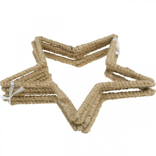 Prodotto Decorazione dell&#39;Avvento, stella decorativa natalizia, stella decorativa in iuta L20 cm 5 pz