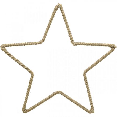 Floristik24 Decorazione dell'Avvento, stella decorativa natalizia, stella decorativa in iuta L31 cm 4 pz