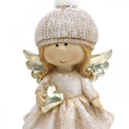 Floristik24 Decorazione dell'Avvento Angelo di Natale, figura del cuore dell'angelo H16.5cm 2pz