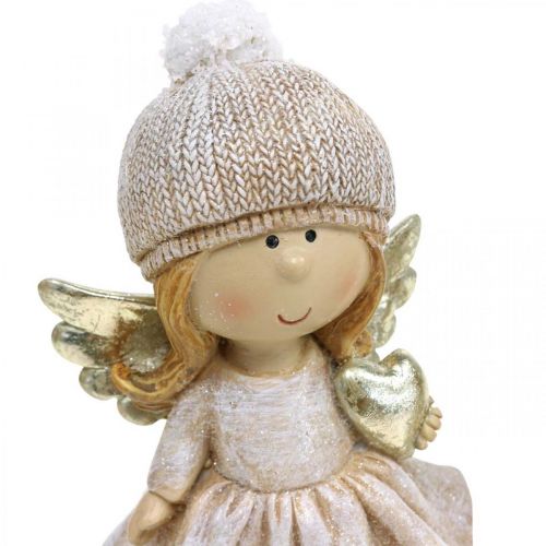 Floristik24 Decorazione dell'Avvento Angelo di Natale, figura del cuore dell'angelo H16.5cm 2pz