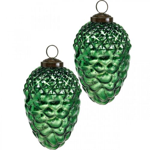 Floristik24 Decorazione dell'Avvento, coni decorativi, vero vetro di frutti autunnali, aspetto antico Ø7cm H11,5cm 6 pezzi
