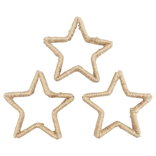 Decorazione dell&#39;Avvento Decorazione natalizia stella decorativa stella di iuta 13,5 cm 6 pezzi