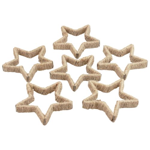 Floristik24 Decorazione dell'Avvento Decorazione natalizia stella decorativa stella di iuta 13,5 cm 6 pezzi
