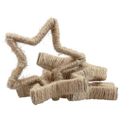 Floristik24 Decorazione dell'Avvento Decorazione natalizia stella decorativa stella di iuta 13,5 cm 6 pezzi