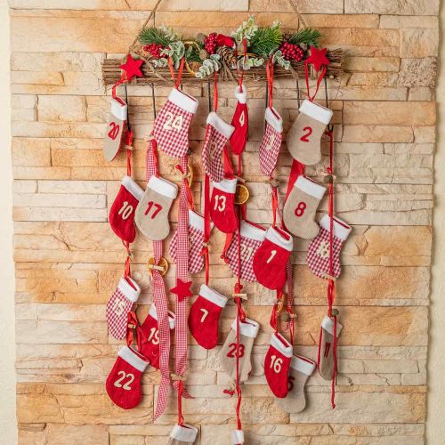 Prodotto Calendario dell&#39;Avvento per riempire il calendario di Natale calze rosse 2m