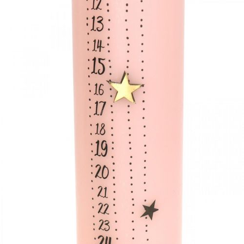 Prodotto Calendario dell&#39;avvento candela rosa pilastro candela avvento 250/50mm