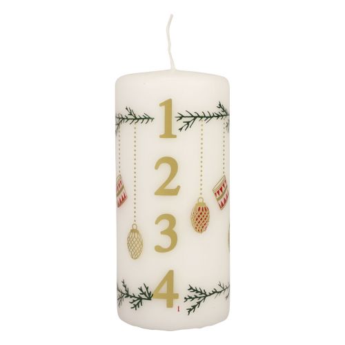 Floristik24 Candela del calendario dell'Avvento Candela dell'Avvento candela bianca 150/65mm