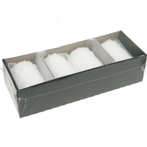 Floristik24 Candele dell&#39;Avvento, candele a colonna, candele a palla di neve 100/60mm 4 pz