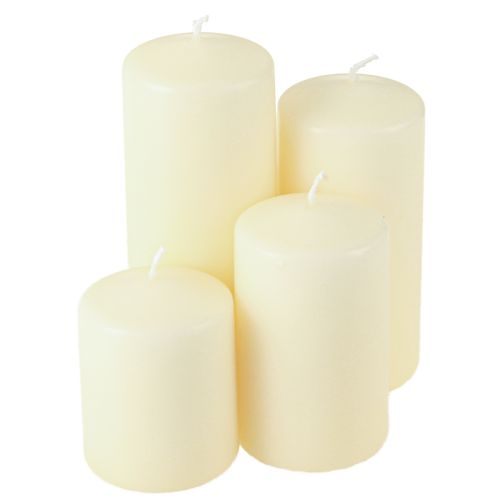 Candele dell&#39;Avvento di diverse altezze, crema, 6/8/10/12 cm, 4 pezzi