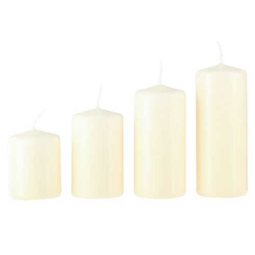 Prodotto Candele dell&#39;Avvento di diverse altezze, crema, 6/8/10/12 cm, 4 pezzi