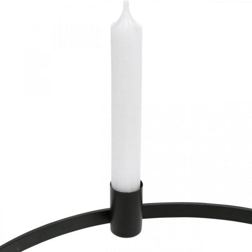 Prodotto Candela ad anello portacandele portacandela in metallo nero Ø35cm