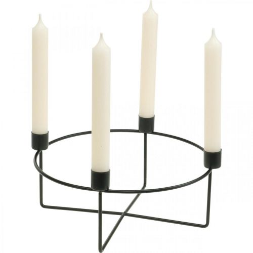Prodotto Candeliere per 4 candele metallo nero H11cm Ø24,5cm