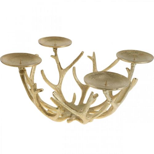Floristik24 Corona dell'Avvento moderno candeliere in metallo corno dorato Ø49cm