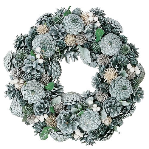 Corona dell'Avvento con coni verde Ø35cm | Floristik24.it
