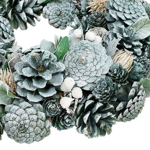 Corona dell'Avvento con coni verde Ø35cm | Floristik24.it