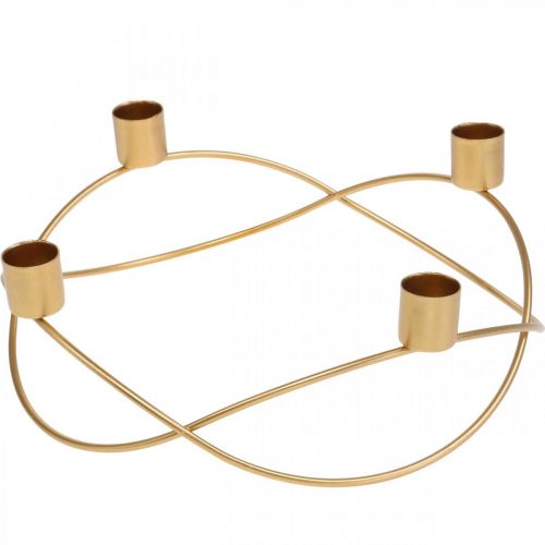 Floristik24 Portacandela oro Corona dell'Avvento in metallo Per candele coniche Ø24cm