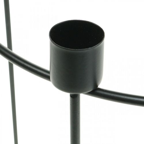 Floristik24 Candeliere per 4 candele coniche metallo nero Ø25cm H23cm