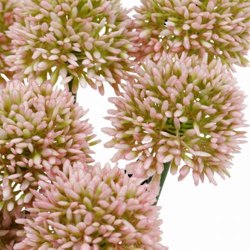 Floristik24 Fiore artificiale allium rosa 38 cm artificiale cipolla ornamentale fiore di seta in mazzo 12 pezzi