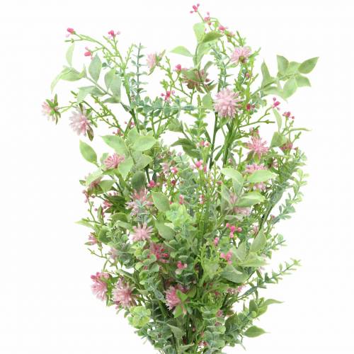 Floristik24 Bouquet con erba e fiori rosa artificiale 53cm