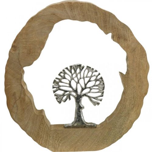 Floristik24 Albero decorativo da tavola in legno per posizionare legno di mango naturale, metallo 32×5×34 cm