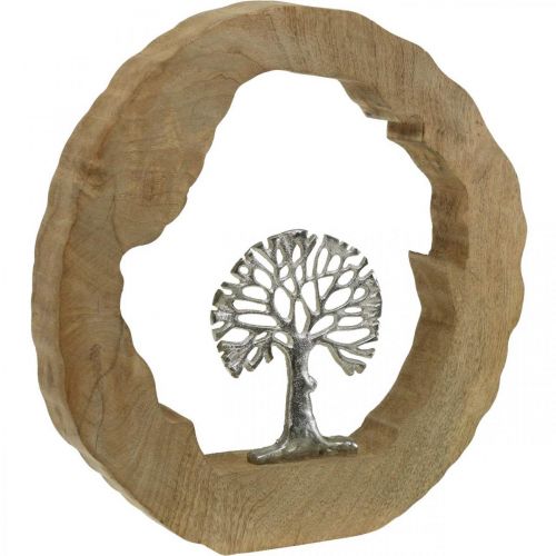 Albero decorativo da tavola in legno per posizionare legno di mango naturale, metallo 32×5×34 cm