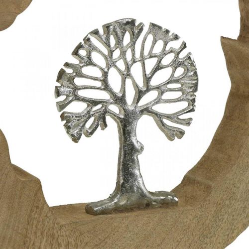 Albero decorativo da tavola in legno per posizionare legno di mango naturale, metallo 32×5×34 cm