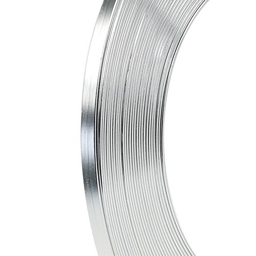 Floristik24 Filo piatto in alluminio argento 5mm x1mm 10m