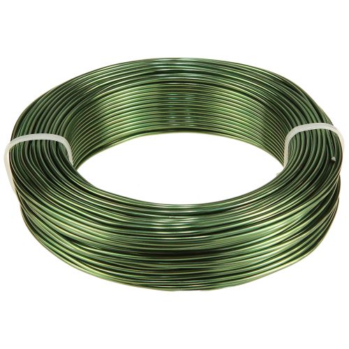 Floristik24 Filo di alluminio verde Ø2mm filo per bricolage verde scuro 500g 60m