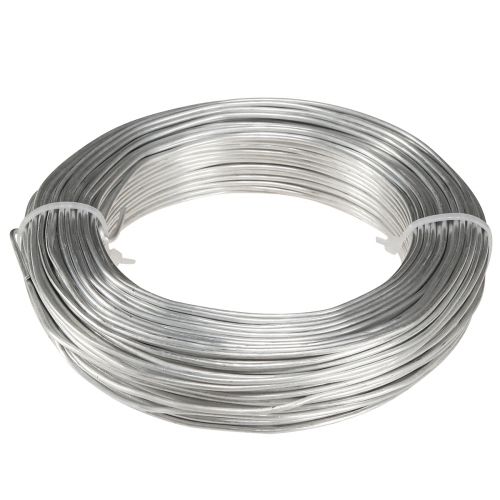 Floristik24 Filo di alluminio in filo artigianale di metallo argentato 2 mm 500 g